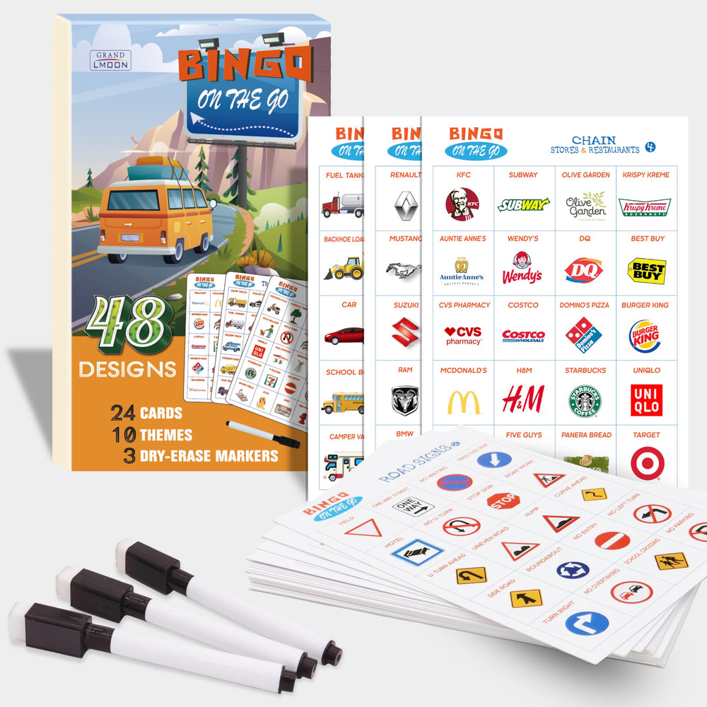 GRANDLMOON bingo cards in car provide screen-free entertainment for kids