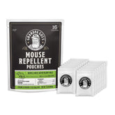 Grandpa Gus's mouse repellent pouch packaging with cinnamon-peppermint scent for natural nesting deterrence