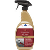 Granite Gold Sealer spray bottle shown for easy, streak-free protection on natural stone.