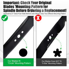 Grasscool mulching blade 21in shown for even clippings distribution and neat lawns.