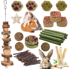 Grddaef rabbit toys grass cake assortment for enrichment and nibbling