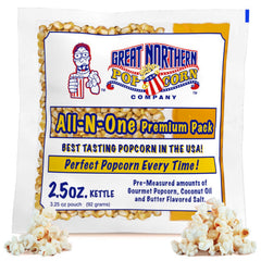 Great Northern Popcorn packaging for Movie Theater Packs, ready for events.