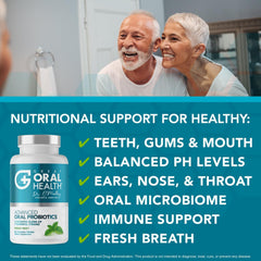 Great Oral Health BLIS K12 M18 label emphasizes seven-strain probiotic blend.