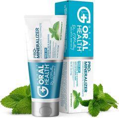 Great Oral Health nano hydroxyapatite toothpaste tube close-up showing enamel remineralization