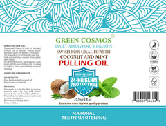 Pouring the oil demonstrates quick, refreshing swish for fresh breath.