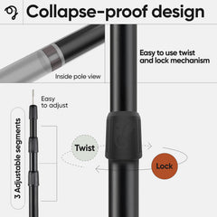 Green Elephant tarp poles with stainless tips help prevent punctures during setup.