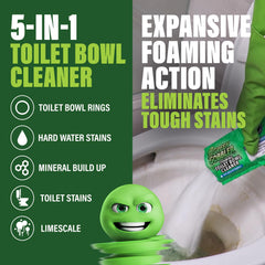 Green Gobbler enzyme-cleaning action penetrates hard-to-reach bowl areas.