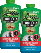 Green Gobbler Fruit Fly Killer Gel dispensing into a sink drain for quick control