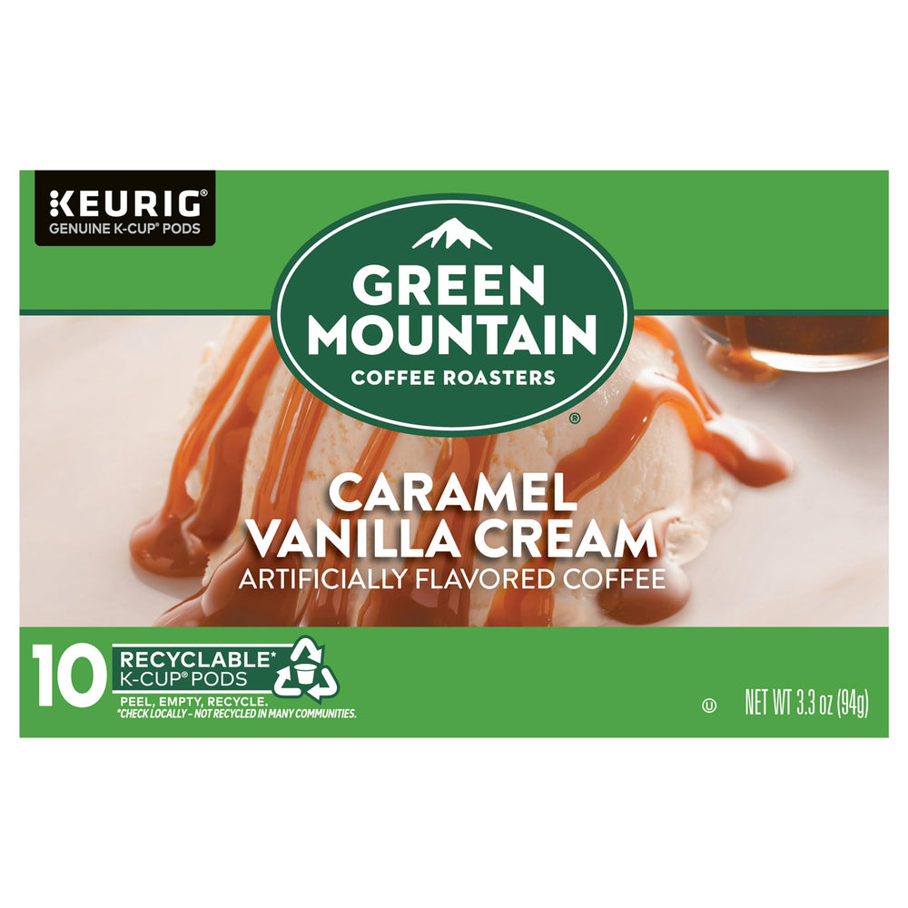 Green Mountain Coffee Roasters Caramel Vanilla Cream K-Cup ready to brew a rich, aromatic cup
