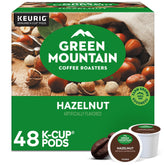 Green Mountain Hazelnut coffee K-Cup pod ready for brewing a smooth cup