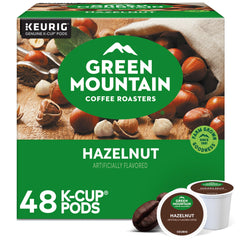 Green Mountain Hazelnut coffee K-Cup pod ready for brewing a smooth cup