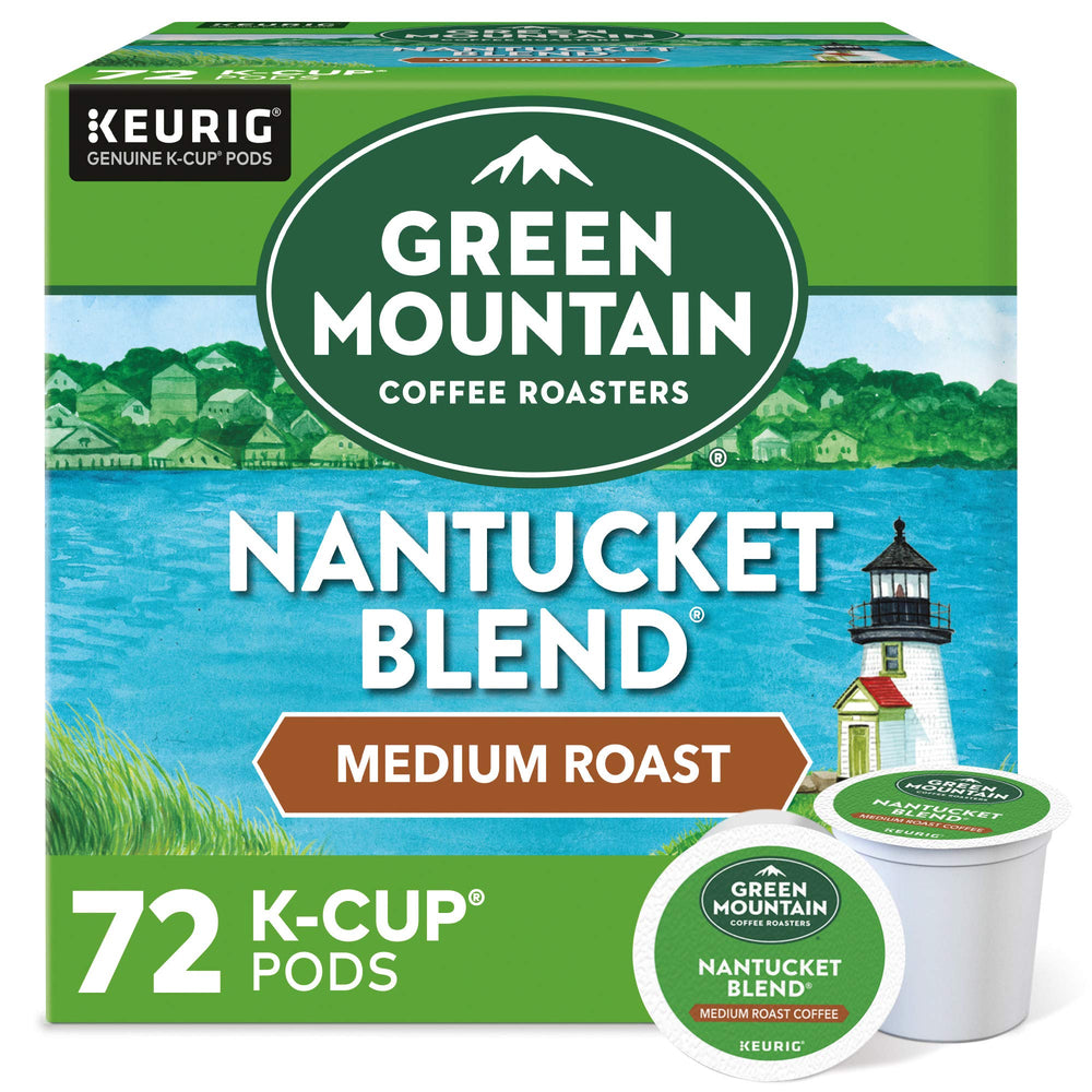 Green Mountain Nantucket Blend pod in cup for a balanced morning brew