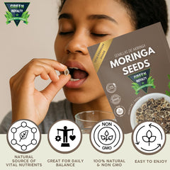 GREEN ROYALTY Moringa seeds two-month supply on display for everyday use