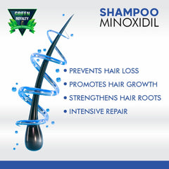 Green Royalty Minoxidil Shampoo unisex-hair-shampoo demonstrates versatile care for many textures.