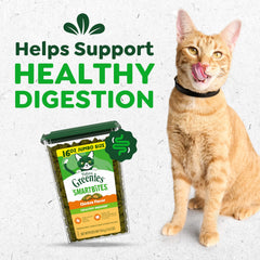 Greenies Feline Smartbites crunchy outside and creamy inside textures appeal.