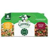Greenies Smart Topper chicken-vegetable-recipe in bowl enhances meals with real meat.