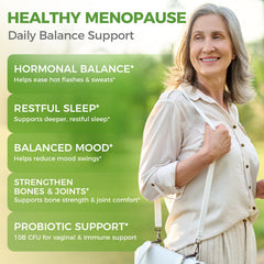 GreenPeople Menopause capsules inside bottle illustrate convenient daily support for menopause.