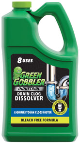Green Gobbler industrial-strength gel pour targets stubborn clogs in standing water