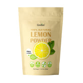 Grelim Lemon Powder bottle with label highlights natural flavor and vitamin C.