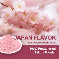 Powder sprinkled into batter to impart delicate sakura aroma.