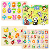 GR GRINNNIE wooden peg puzzle number pieces aid early number recognition and fine motor skills.