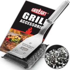 GRILLART StelFyber head close-up showing bristle-free design for safe grilling