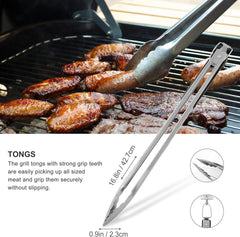 Grilljoy wide-grip tongs for precise turning and control