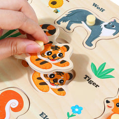 GRINNNIE wild animal puzzle with engaging woodland creatures for imaginative play