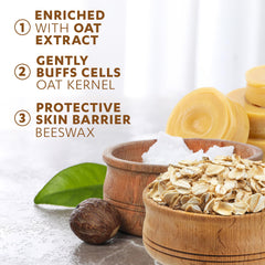 Grisi Oatmeal Bar Soap creamy foam for mild cleansing.