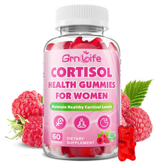 GrnLife Cortisol Gummies Raspberry Bottle for daily calm and focus.