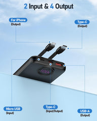 GrnOas.E power bank four outputs enabling multi-device charging