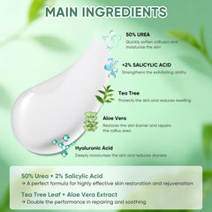 Grocerism Urea Cream exfoliates dead skin with salicylic acid.