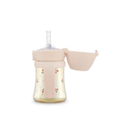 GROSMIMI flip-top sippy cup with cherry lid, spill-proof.