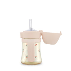 GROSMIMI flip-top sippy cup with cherry lid, spill-proof.