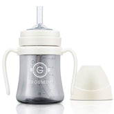 GROSMIMI spill-free sippy cup white with straw for mess-free learning