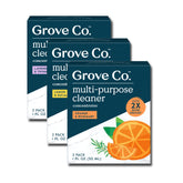 Grove Co. orange rosemary refill demonstrates convenient 6x1oz bottles for daily cleaning.