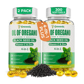 Grovenix oregano oil softgels bottle showing 4-in-1 blend for daily balance