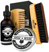 GROW ALPHA BEARD boar bristle brush for even oil distribution and beard shine.