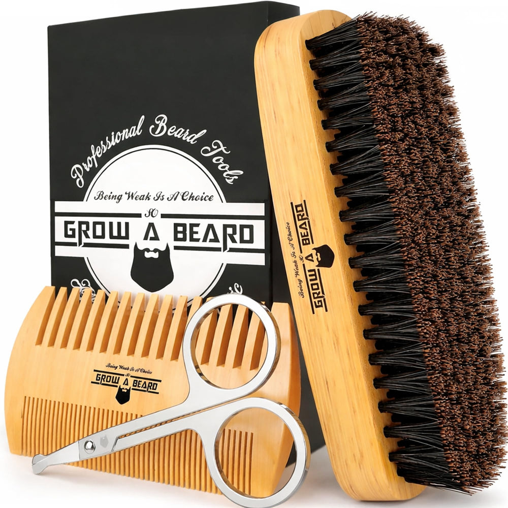Grow Alpha Beard pocket brush for on-the-go grooming and touch-ups