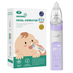 GROWNSY nasal aspirator for babies in purple with gentle nose care.