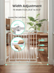 Grownsy stair gate auto-close feature enhances safety after passing through.