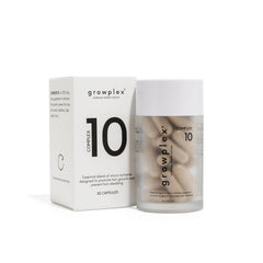 GROWPLEX Complex10 bottle promotes daily hair vitality for users.