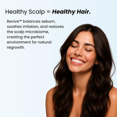Growplex Revive Shampoo in hand ready for scalp-friendly wash.