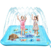 Growsland Splash Pad in a sunny backyard ready for cooling playtime for kids.