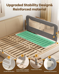 GrowthFun bed rail stability with a wide base supports active toddlers