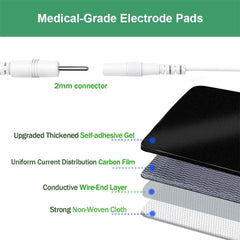 Grozav Tens pads reuse steps illustrating cleaning and air-drying.