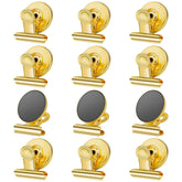 Grtard 12-pack magnetic clips with anti-scratch pads securely hold photos on fridges