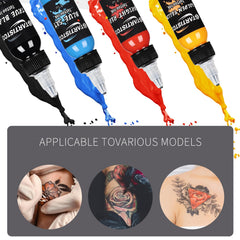GTARTISTOO tattoo ink bottle closeup highlights premium pigments for consistent color