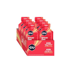 Open GU Energy Strawberry Banana gel pack ready for a workout