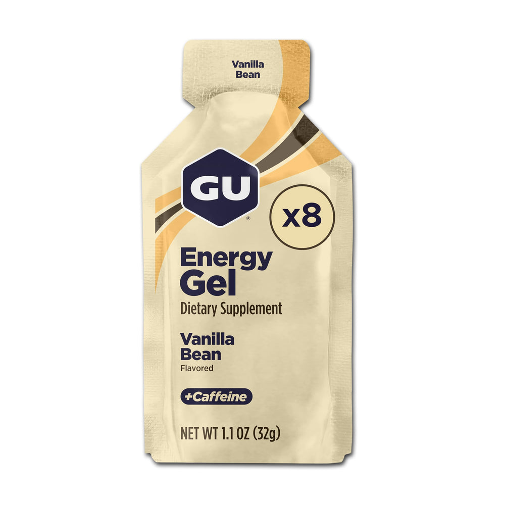 GU Energy Original Vanilla Bean gel packet for on-the-go energy during workouts